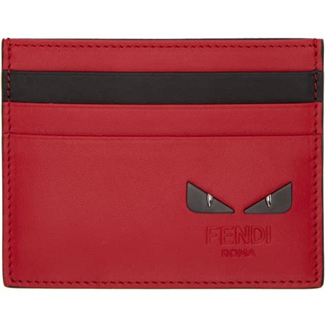 fendi red & black bag bugs card holder|fendi clothing for women.